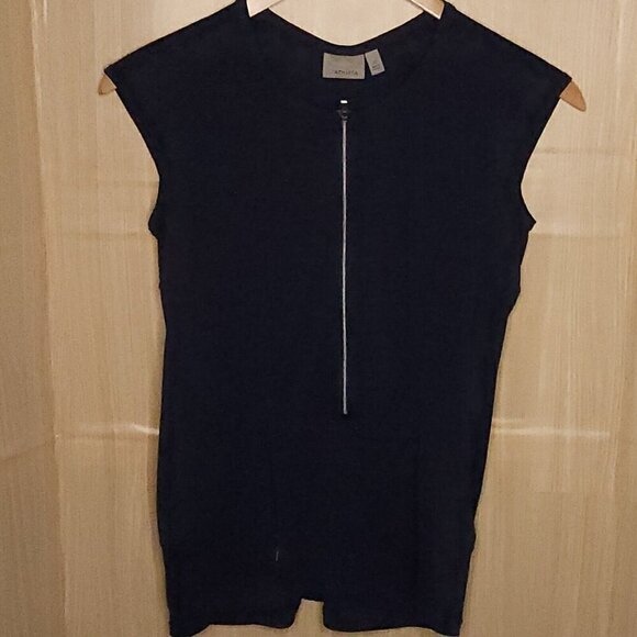 Athleta Tops - Athleta Dark Blue Sleeveless Full Zip Tunic Top Medium
